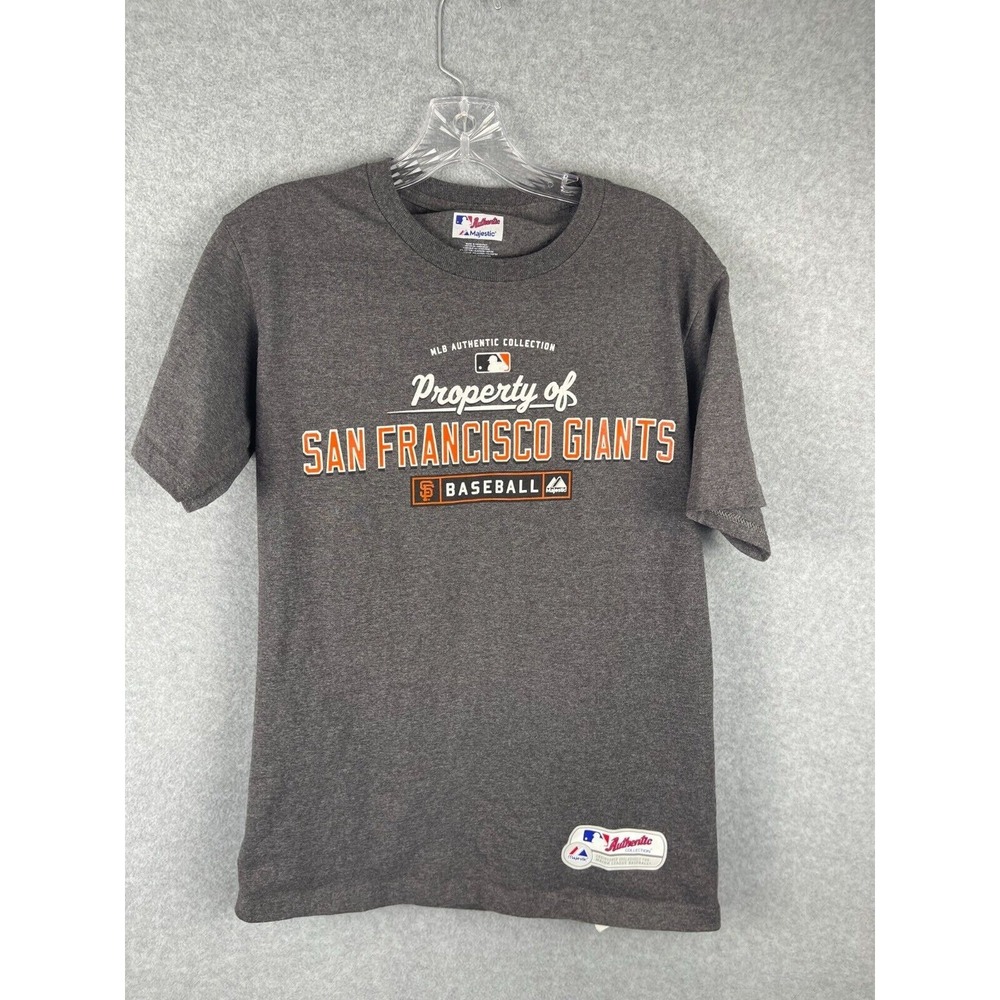 Majestic Authentic San Fransisco Giants T Shirt Men's Size S Gray MLB Baseball